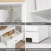Armário de casa de banho alto SoBuy BZR216-W com 1 cesto de roupa suja e 1 porta, branco