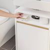 SoBuy BZR222-W Mueble Bajo Lavabo Estrecho con Recorte en U Blanco