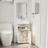 SoBuy BZR222-W Mueble Bajo Lavabo Estrecho con Recorte en U Blanco