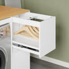 SoBuy BZR223-WN Mueble Lavadora con Cesto y Tendedero Extraíble Blanco 100×60×95 cm