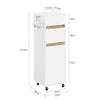 SoBuy BZR225-WN Mueble Auxiliar Estrecho con Ruedas Armario de Baño con Cajón y Puerta Blanco