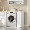 SoBuy BZR229-W Mueble lavadora y secadora con puerta Armario para lavadora con cajón Blanco