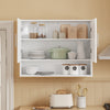 SoBuy BZR233-W Armario de pared colgante blanco con puertas 90x70x28.5 cm