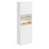 SoBuy BZR241-E-W Columna de baño blanca con 3 puertas 60x30x180 cm