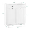 SoBuy BZR33-II-W Mueble Ropa Sucia Armario de baño con 2 Cestos para Colada y 2 cajones Blanco