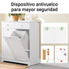 SoBuy BZR33-II-W Mueble Ropa Sucia Armario de baño con 2 Cestos para Colada y 2 cajones Blanco