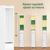 Armário alto para casa de banho SoBuy BZR34-KW, armário de arrumação para espaços pequenos, 20x20x145 cm, branco