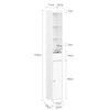 Armário alto para casa de banho SoBuy BZR34-KW, armário de arrumação para espaços pequenos, 20x20x145 cm, branco