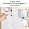 Armário alto para casa de banho SoBuy BZR34-KW, armário de arrumação para espaços pequenos, 20x20x145 cm, branco