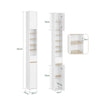SoBuy BZR34-WN Mueble Columna de Baño estrecho con 2 Puertas y 1 Cajón Blanco