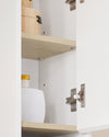 SoBuy BZR34-WN Mueble Columna de Baño estrecho con 2 Puertas y 1 Cajón Blanco