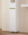 SoBuy BZR34-WN Mueble Columna de Baño estrecho con 2 Puertas y 1 Cajón Blanco
