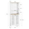 SoBuy BZR44-W Mueble Columna de Baño con 5 Estantes y 2 Puertas Blanco