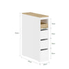 Preventa-SoBuy BZR54-K-W Mueble Baño Estrecho con Ruedas Ancho 20cm Blanco