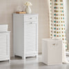 Armário de arrumação para lavandaria SoBuy BZR73-W com 1 cesto e 1 gaveta, branco