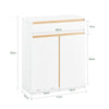 SoBuy BZR79-W Armario de Baño con Cesto para ropa Sucia Blanco