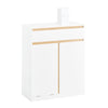 SoBuy BZR79-W Armario de Baño con Cesto para ropa Sucia Blanco