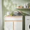 SoBuy BZR79-W Armario de Baño con Cesto para ropa Sucia Blanco
