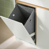 SoBuy BZR79-W Armario de Baño con Cesto para ropa Sucia Blanco
