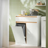 SoBuy BZR79-W Armario de Baño con Cesto para ropa Sucia Blanco