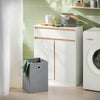 SoBuy BZR79-W Armario de Baño con Cesto para ropa Sucia Blanco