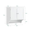 Armário de parede SoBuy BZR84-W com 2 portas e 1 toalheiro, branco