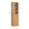 Armário alto para casa de banho SoBuy BZR95-N com 1 cesto de roupa e 3 prateleiras