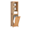 Armário alto para casa de banho SoBuy BZR95-N com 1 cesto de roupa e 3 prateleiras
