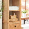 Armário alto para casa de banho SoBuy BZR95-N com 1 cesto de roupa e 3 prateleiras