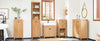 Armário alto para casa de banho SoBuy BZR95-N com 1 cesto de roupa e 3 prateleiras