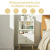 Preventa-SoBuy FBT100-W Mesita de Noche con 2 cajones y 4 Compartimento Blanco