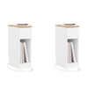 SoBuy FBT111-E-WNx2 Set de 2 Mesita de noche delgada con estación de carga Blanco