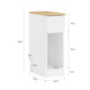 SoBuy FBT111-W Mesita de Noche Estrecha con cajón y Estante Blanco 20x35x60 cm