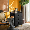 SoBuy FBT115-L-SCH Mesita de Noche con 3 cajones 40x40x63 cm Negro