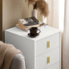 SoBuy FBT115-L-W Mesita de Noche Mesa Auxiliar con 3 cajones Blanco 40x40x63cm
