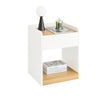 SoBuy FBT128-WN Mesita de Noche Mesa Auxiliar con 1 cajón Blanco y Madera