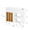 SoBuy FBT134-W Mesa Auxiliar con 1 Cajón y 2 Compartimentos 70 x 30 x 61 cm