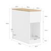 SoBuy FBT162-WN Mesitas de Noche con 3 compartimentos Blanco y Madera 25 x 65 x 60 cm