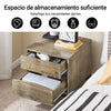SoBuy FBT165-N Mesita de Noche con 2 cajones con Frente Curvo Natural 40×40×47 cm