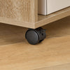SoBuy FBT34-N Mesa Auxiliares de Salón con 4 Ruedas y 2 Estantes Madera Natural