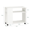 SoBuy FBT34-W Mesa Auxiliares de Salón con 4 Ruedas y 2 Estantes Blanco