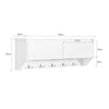 SoBuy FHK24-W Perchero de Pared con 2 Puertas y 5 Ganchos