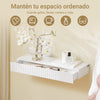 Preventa-SoBuy FHK38-W Estantes de Pared con tira LED Perchero de pared con 2 cajones Blanco
