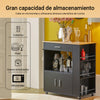Carrinho de serviço SoBuy FKW113-SCH com prateleiras laterais, gaveta, portas e toalheiro, preto