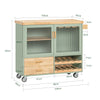 Carrinho de cozinha SoBuy FKW114-GR com 2 gavetas e 2 portas, verde