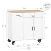 Preventa-SoBuy FKW126-WN Carro Multiusos de Servicio con 3 puertas y 1 Toallero Blanco 105 x 46 x 92 cm