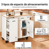Preventa-SoBuy FKW126-WN Carro Multiusos de Servicio con 3 puertas y 1 Toallero Blanco 105 x 46 x 92 cm