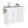 Carrinho de ilha de cozinha SoBuy FKW128-ST com rodas, carrinho de ilha de cozinha com bancada extensível