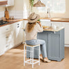SoBuy FKW129-HG Isla Cocina con Tablero abatible y Ruedas Ocultas Gris 113×44–69×91 cm