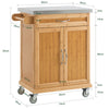 Carrinho de servir SoBuy FKW13-N com 2 portas e 1 gaveta, cor madeira natural